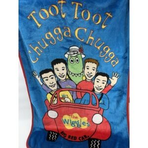 Vintage 2004 The Wiggles Big Red Car Plush Blanket Toot Toot Chugga Chugga